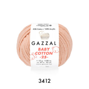 Купить пряжу GAZZAL Baby Cotton 25 цвет 3412 производства фабрики GAZZAL