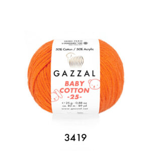 Купить пряжу GAZZAL Baby Cotton 25 цвет 3419 производства фабрики GAZZAL