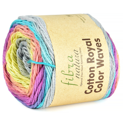 Купить пряжу FIBRA NATURA COTTON ROYAL COLOR WAVES цвет 22-07 производства фабрики FIBRA NATURA