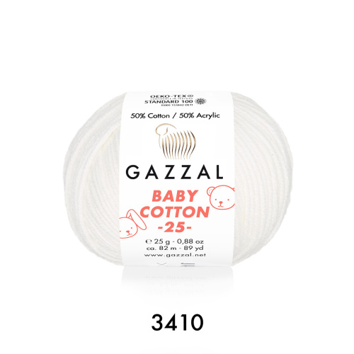 Купить пряжу GAZZAL Baby Cotton 25 цвет 3410 производства фабрики GAZZAL