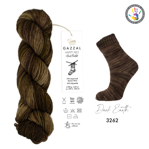 Купить пряжу GAZZAL Happy Feet цвет 3262 производства фабрики GAZZAL