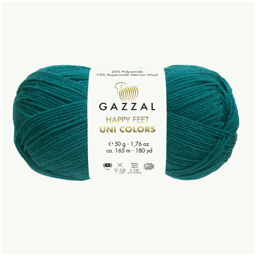 Купить пряжу GAZZAL Happy Feet Uni Colors цвет 3562 производства фабрики GAZZAL