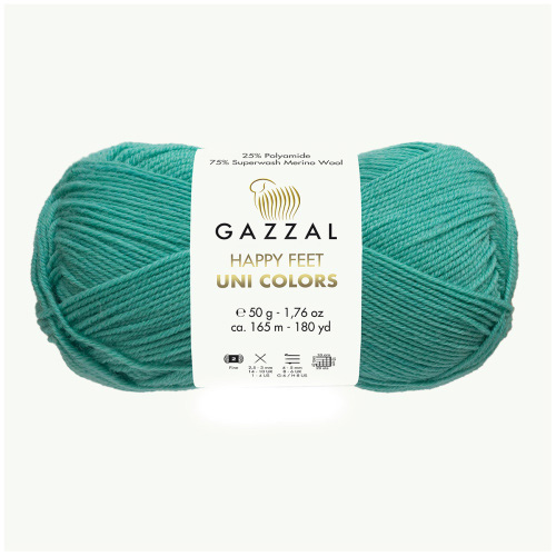 Купить пряжу GAZZAL Happy Feet Uni Colors цвет 3563 производства фабрики GAZZAL
