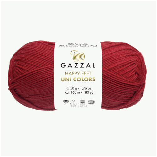 Купить пряжу GAZZAL Happy Feet Uni Colors цвет 3567 производства фабрики GAZZAL