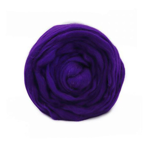 Купить пряжу ТРОИЦКАЯ Гребенная лента цвет 0037-Тёмно-фиолетовый производства фабрики ТРОИЦКАЯ