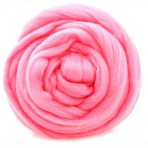 Купить пряжу ТРОИЦКАЯ Гребенная лента цвет 11-Ярко-розовый производства фабрики ТРОИЦКАЯ