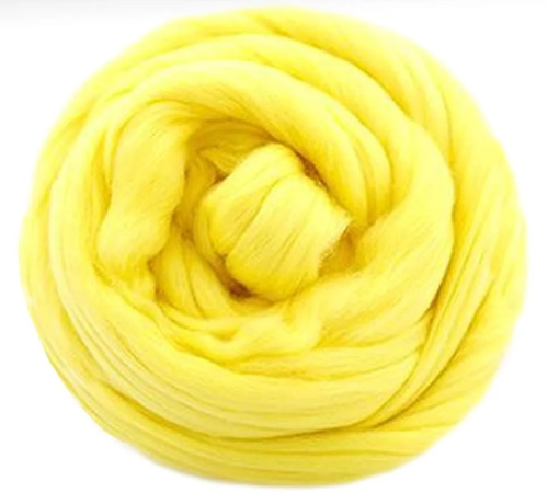 Купить пряжу ТРОИЦКАЯ Гребенная лента цвет 27-Лимон производства фабрики ТРОИЦКАЯ