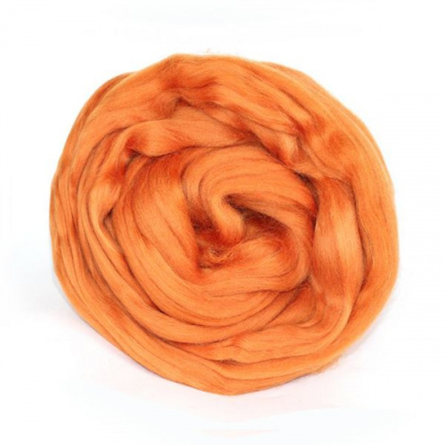 Купить пряжу ТРОИЦКАЯ Гребенная лента цвет 284-Оранжевый производства фабрики ТРОИЦКАЯ