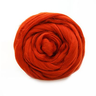 Купить пряжу ТРОИЦКАЯ Гребенная лента цвет 31-Терракот производства фабрики ТРОИЦКАЯ