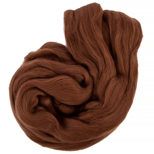 Купить пряжу ТРОИЦКАЯ Гребенная лента цвет 62-Каштан производства фабрики ТРОИЦКАЯ