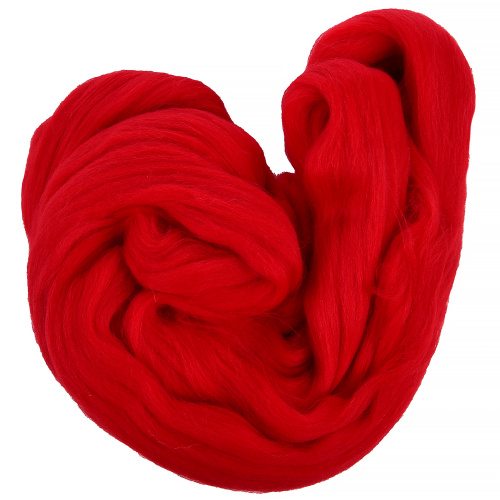 Купить пряжу ТРОИЦКАЯ Гребенная лента цвет 88-Красный мак производства фабрики ТРОИЦКАЯ