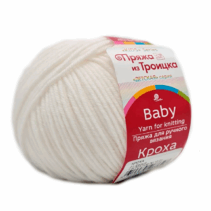 Купить пряжу ТРОИЦКАЯ Кроха цвет 01-Белый производства фабрики ТРОИЦКАЯ