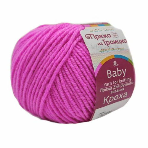 Купить пряжу ТРОИЦКАЯ Кроха цвет 11-Яр.розовый производства фабрики ТРОИЦКАЯ