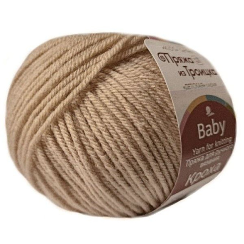 Купить пряжу ТРОИЦКАЯ Кроха цвет 124-Песочный производства фабрики ТРОИЦКАЯ