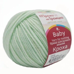 Купить пряжу ТРОИЦКАЯ Кроха цвет 1310-Св.мята производства фабрики ТРОИЦКАЯ