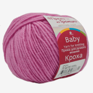 Купить пряжу ТРОИЦКАЯ Кроха цвет 29-Розовая сирень производства фабрики ТРОИЦКАЯ