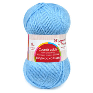 Купить пряжу ТРОИЦКАЯ Подмосковная цвет 05-Голубой производства фабрики ТРОИЦКАЯ