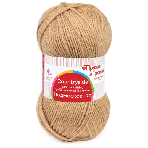 Купить пряжу ТРОИЦКАЯ Подмосковная цвет 124-Песочный производства фабрики ТРОИЦКАЯ