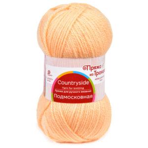 Купить пряжу ТРОИЦКАЯ Подмосковная цвет 18-Персик производства фабрики ТРОИЦКАЯ