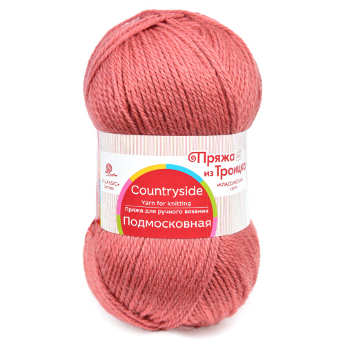Купить пряжу ТРОИЦКАЯ Подмосковная цвет 21-Брусника производства фабрики ТРОИЦКАЯ