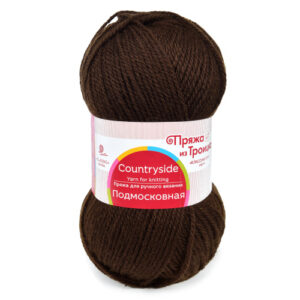 Купить пряжу ТРОИЦКАЯ Подмосковная цвет 251-Коричневый производства фабрики ТРОИЦКАЯ