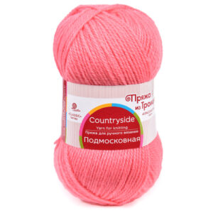 Купить пряжу ТРОИЦКАЯ Подмосковная цвет 378-Герань производства фабрики ТРОИЦКАЯ