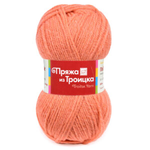 Купить пряжу ТРОИЦКАЯ Подмосковная цвет 396-Настурция производства фабрики ТРОИЦКАЯ