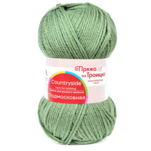 Купить пряжу ТРОИЦКАЯ Подмосковная цвет 494-Св.хаки производства фабрики ТРОИЦКАЯ