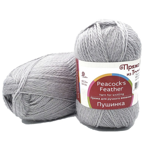 Купить пряжу ТРОИЦКАЯ Пушинка цвет 08-Св.серый производства фабрики ТРОИЦКАЯ