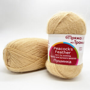 Купить пряжу ТРОИЦКАЯ Пушинка цвет 124-Песочный производства фабрики ТРОИЦКАЯ