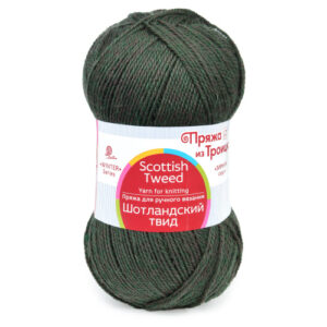 Купить пряжу ТРОИЦКАЯ Шотландский твид цвет 1451-Меланж тайга производства фабрики ТРОИЦКАЯ