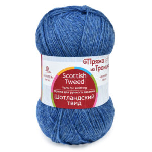 Купить пряжу ТРОИЦКАЯ Шотландский твид цвет 373-Джин.меланж производства фабрики ТРОИЦКАЯ