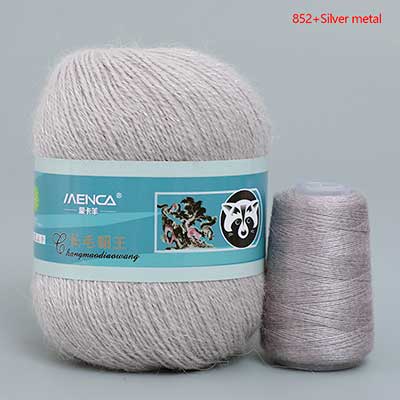 Купить пряжу Menca Пух Норки с люрексом цвет 852 производства фабрики Menca