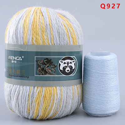 Купить пряжу Menca Пух Норки Синяя Этикетка цвет 927 производства фабрики Menca