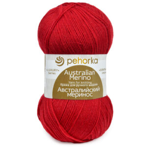 Купить пряжу ПЕХОРСКИЙ ТЕКСТИЛЬ Австралийский Меринос цвет 06-Красный производства фабрики ПЕХОРСКИЙ ТЕКСТИЛЬ