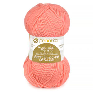 Купить пряжу ПЕХОРСКИЙ ТЕКСТИЛЬ Австралийский Меринос цвет 351-Св.коралл производства фабрики ПЕХОРСКИЙ ТЕКСТИЛЬ