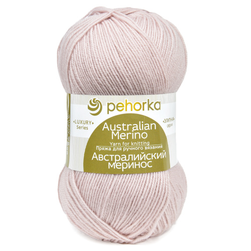 Купить пряжу ПЕХОРСКИЙ ТЕКСТИЛЬ Австралийский Меринос цвет 374-Розовый беж производства фабрики ПЕХОРСКИЙ ТЕКСТИЛЬ