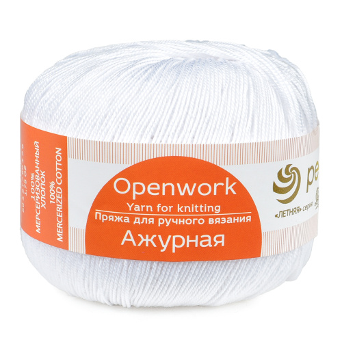 Купить пряжу ПЕХОРСКИЙ ТЕКСТИЛЬ Ажурная цвет 01-Белый производства фабрики ПЕХОРСКИЙ ТЕКСТИЛЬ