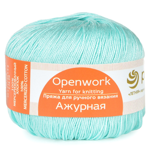 Купить пряжу ПЕХОРСКИЙ ТЕКСТИЛЬ Ажурная цвет 411-мята производства фабрики ПЕХОРСКИЙ ТЕКСТИЛЬ