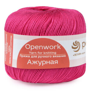 Купить пряжу ПЕХОРСКИЙ ТЕКСТИЛЬ Ажурная цвет 439-Малиновый производства фабрики ПЕХОРСКИЙ ТЕКСТИЛЬ
