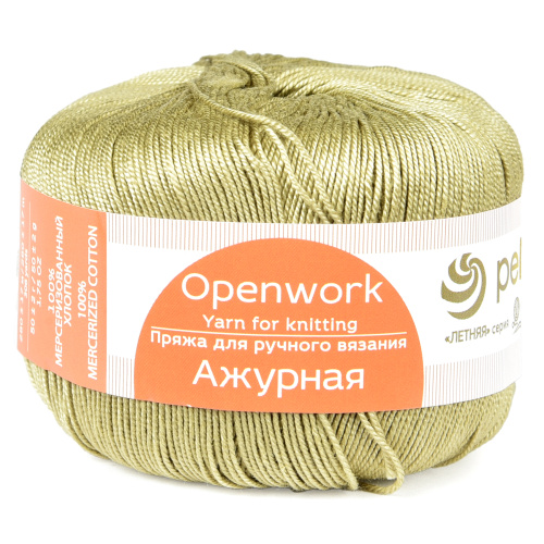 Купить пряжу ПЕХОРСКИЙ ТЕКСТИЛЬ Ажурная цвет 478-Защитный производства фабрики ПЕХОРСКИЙ ТЕКСТИЛЬ