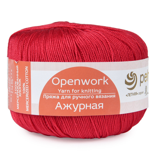 Купить пряжу ПЕХОРСКИЙ ТЕКСТИЛЬ Ажурная цвет 88-Красный мак производства фабрики ПЕХОРСКИЙ ТЕКСТИЛЬ
