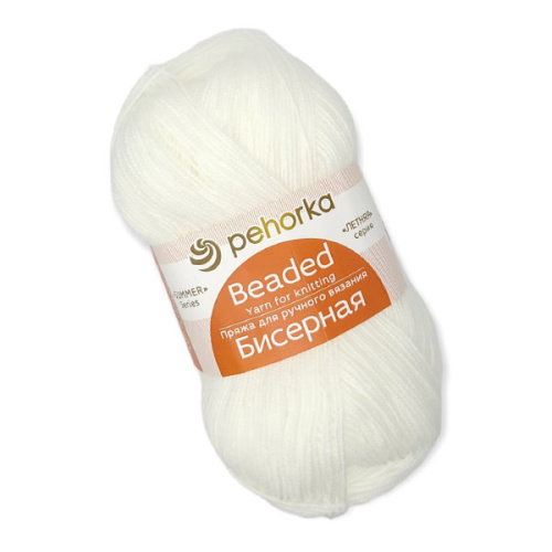 Купить пряжу ПЕХОРСКИЙ ТЕКСТИЛЬ Бисерная цвет 01-Белый производства фабрики ПЕХОРСКИЙ ТЕКСТИЛЬ