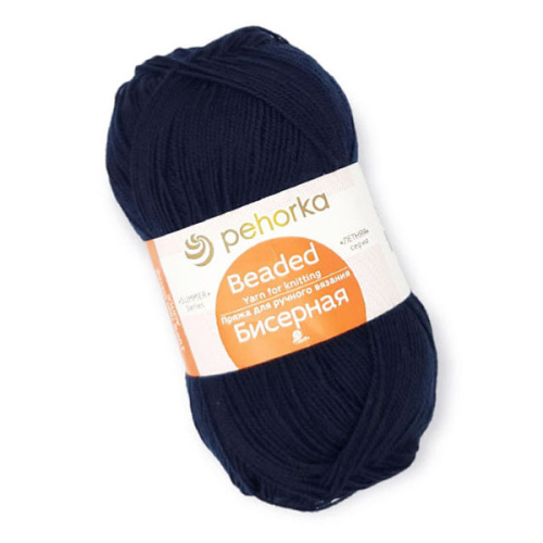 Купить пряжу ПЕХОРСКИЙ ТЕКСТИЛЬ Бисерная цвет 04-Т.Синий производства фабрики ПЕХОРСКИЙ ТЕКСТИЛЬ