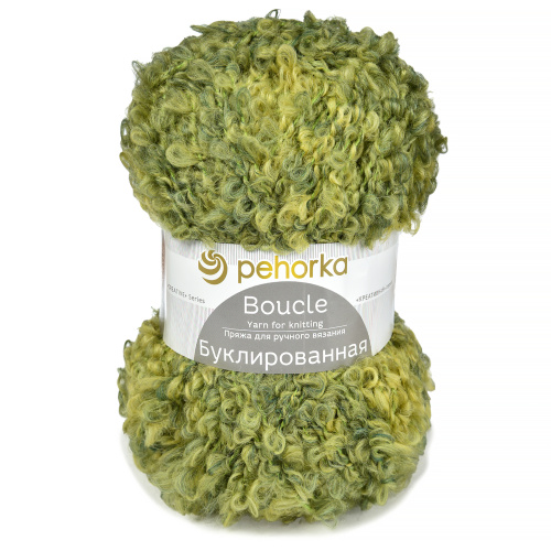 Купить пряжу ПЕХОРСКИЙ ТЕКСТИЛЬ Буклированная цвет 1018.горох/т.зел/корич производства фабрики ПЕХОРСКИЙ ТЕКСТИЛЬ