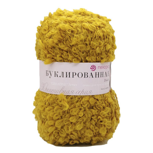 Купить пряжу ПЕХОРСКИЙ ТЕКСТИЛЬ Буклированная цвет 447-Горчица производства фабрики ПЕХОРСКИЙ ТЕКСТИЛЬ