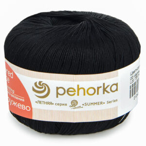 Купить пряжу ПЕХОРСКИЙ ТЕКСТИЛЬ Цветное Кружево цвет 02-Чёрный производства фабрики ПЕХОРСКИЙ ТЕКСТИЛЬ