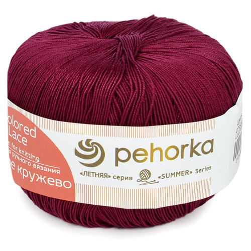 Купить пряжу ПЕХОРСКИЙ ТЕКСТИЛЬ Цветное Кружево цвет 07-Бордо производства фабрики ПЕХОРСКИЙ ТЕКСТИЛЬ