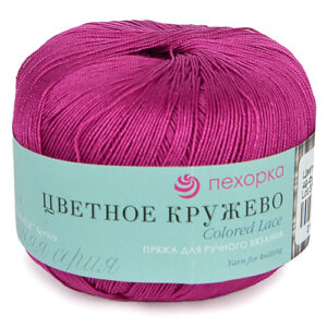 Купить пряжу ПЕХОРСКИЙ ТЕКСТИЛЬ Цветное Кружево цвет 49-Фуксия производства фабрики ПЕХОРСКИЙ ТЕКСТИЛЬ
