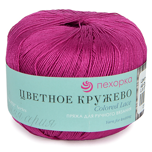 Купить пряжу ПЕХОРСКИЙ ТЕКСТИЛЬ Цветное Кружево цвет 49-Фуксия производства фабрики ПЕХОРСКИЙ ТЕКСТИЛЬ
